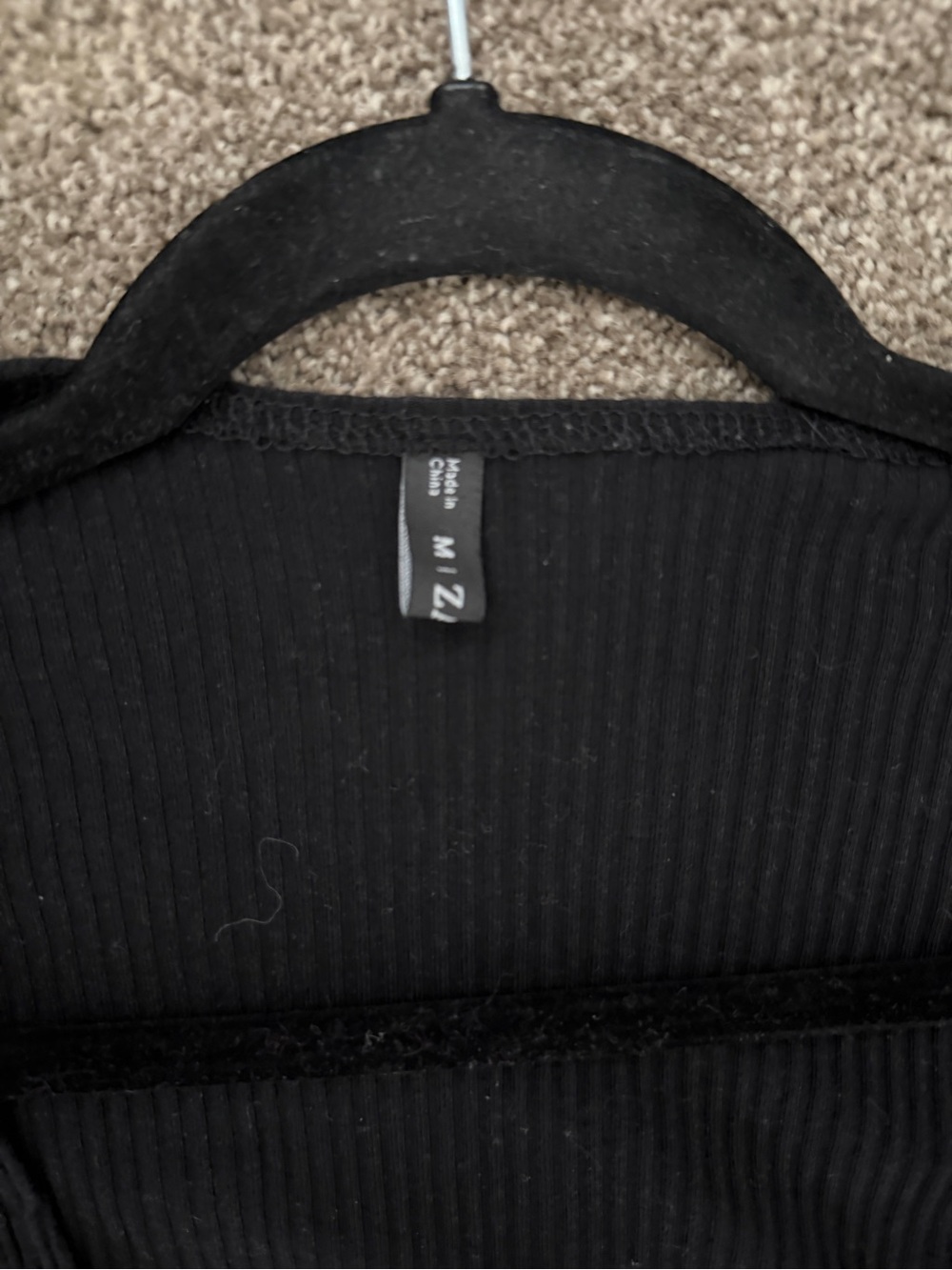 Women's Black Tie-Front Ribbed Cardigan - Picture 5 of 5